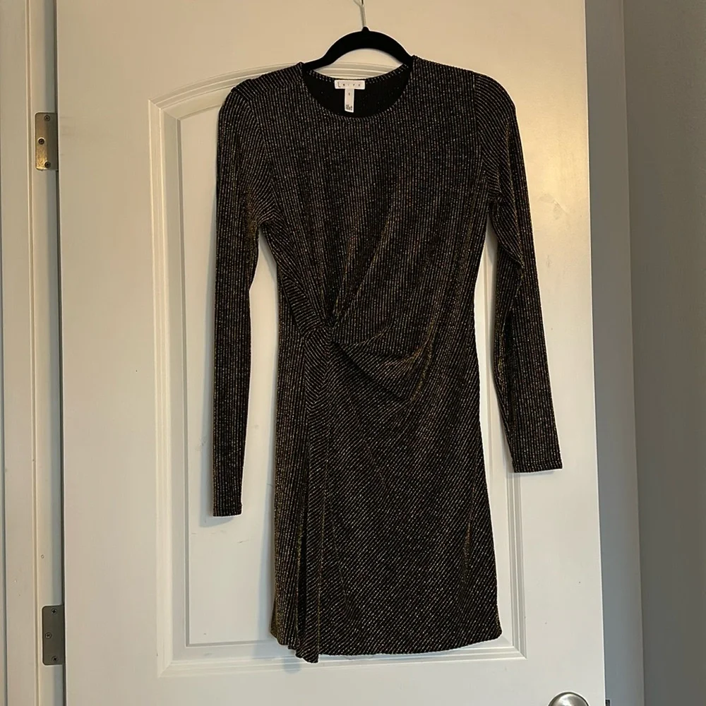 Women’s Leith Black and Gold Metallic Dress - Size Small